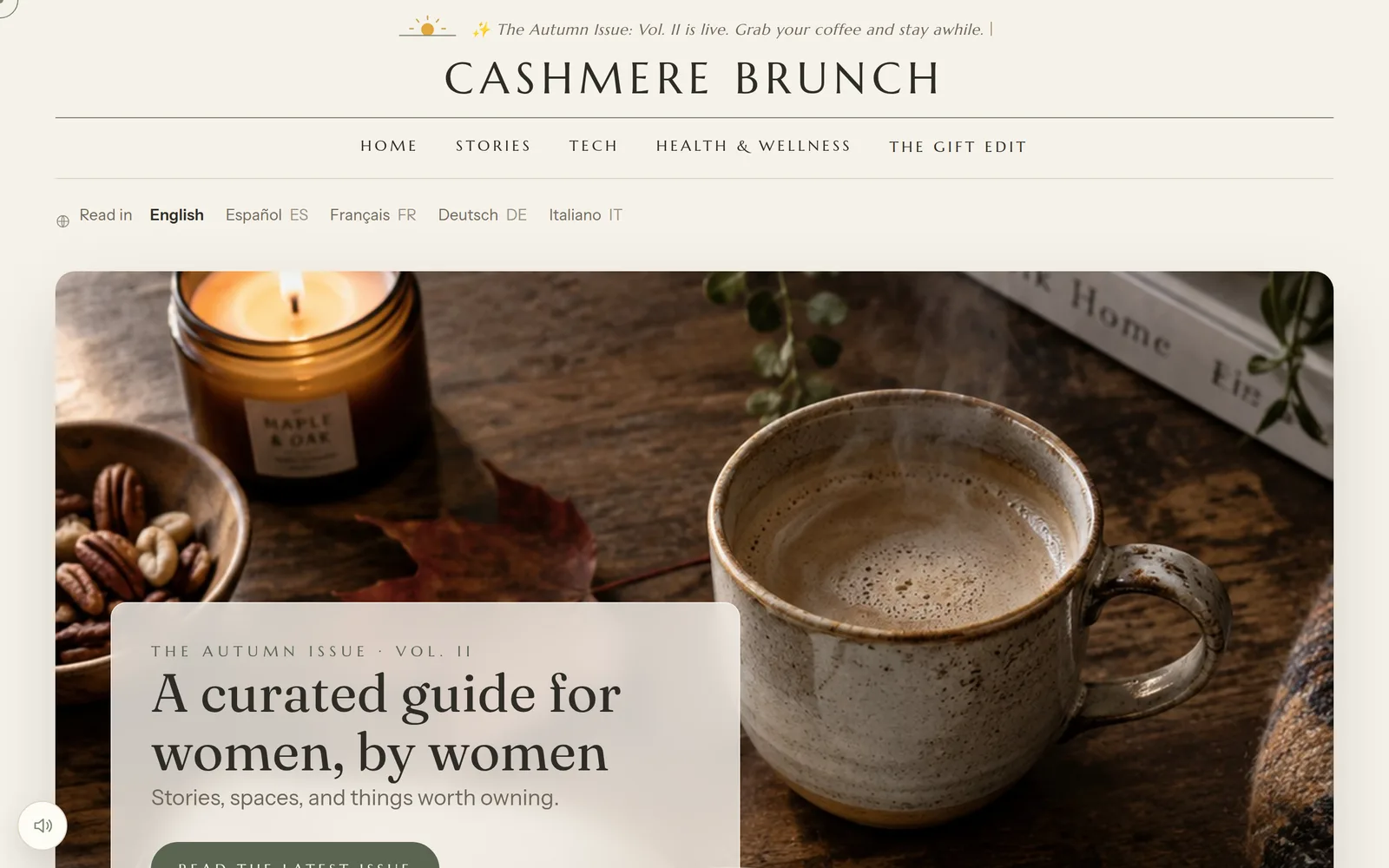 Cashmere Brunch — a website built and run by The Digital Back Office
